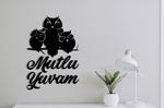 Mutlu Yuvam Baykuş-Duvar Yazısı