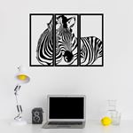 Üçlü Zebra Motifi-Duvar Tablosu